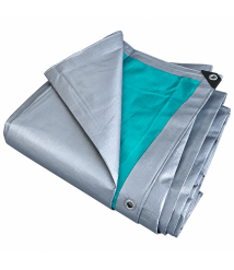 Prelata cu inele 3 x 4 m, 220 g/mp, argintiu-verde